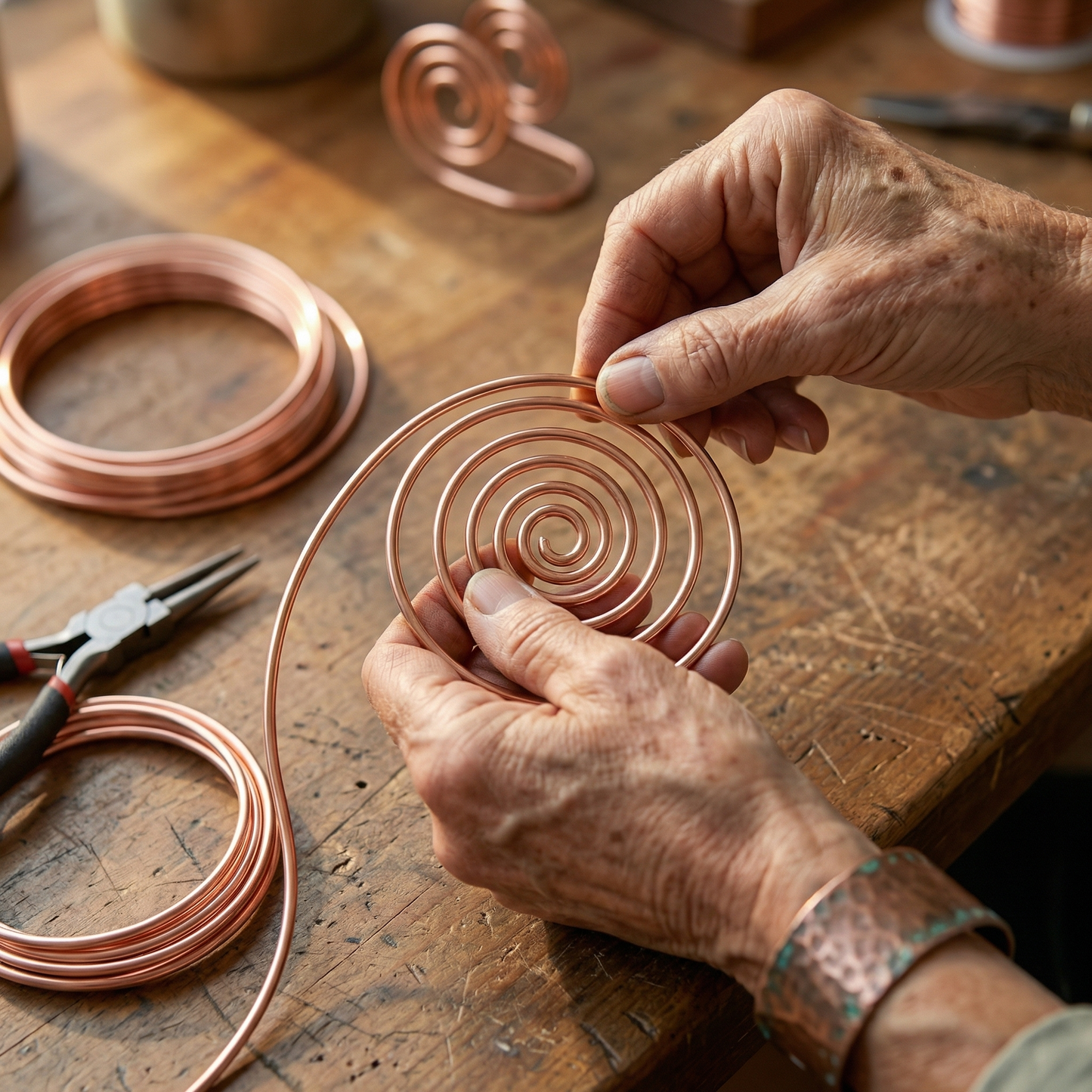 Della's Flow Copper Hand Spiral