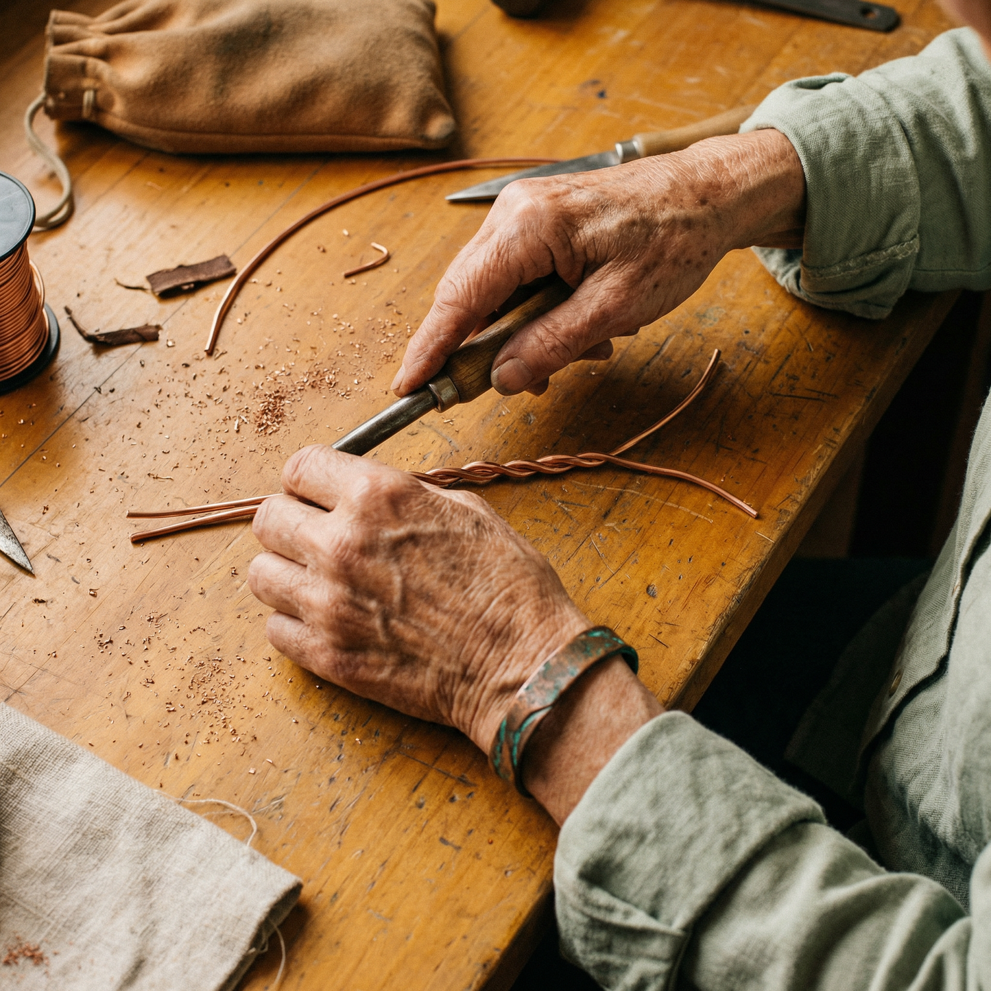 Della's Seam Copper Bracelet