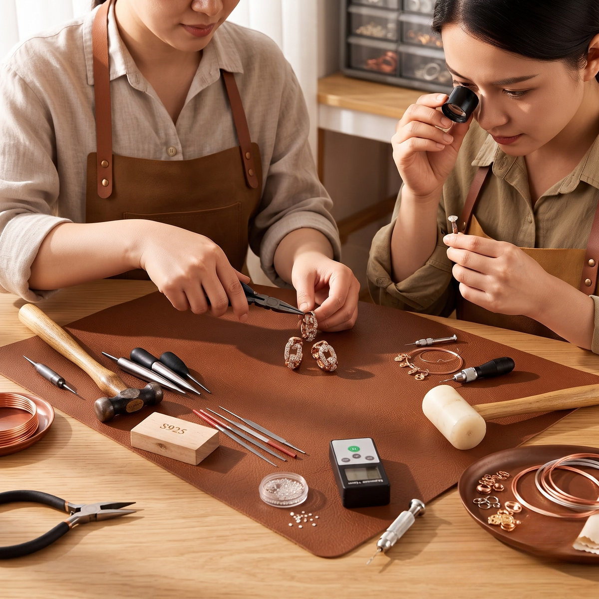 Della's Link Copper Earrings