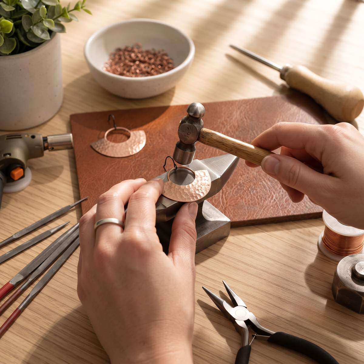 Della's Beam Copper Earrings