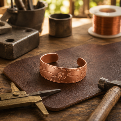Della's Fret Copper Bracelet