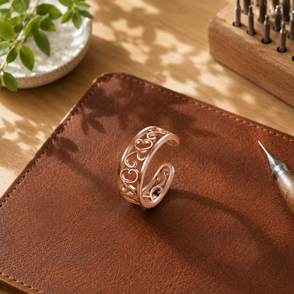 Della's Scroll Copper Toe Ring