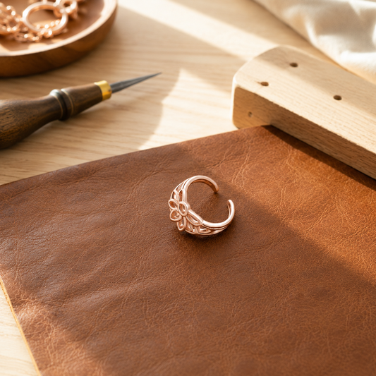 Della's Petal Copper Toe Ring