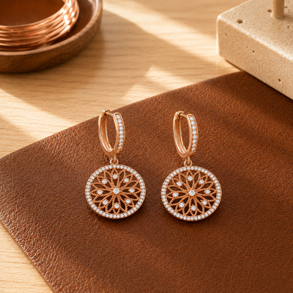 Della's Mandala Copper Earrings