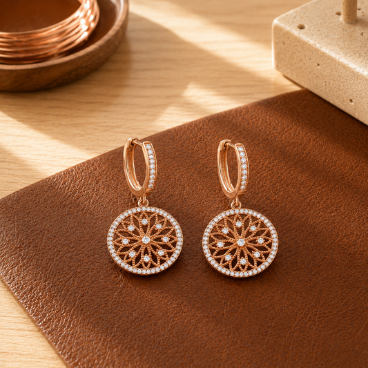 Della's Mandala Copper Earrings