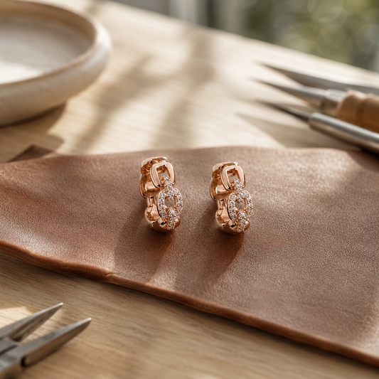 Della's Link Copper Earrings