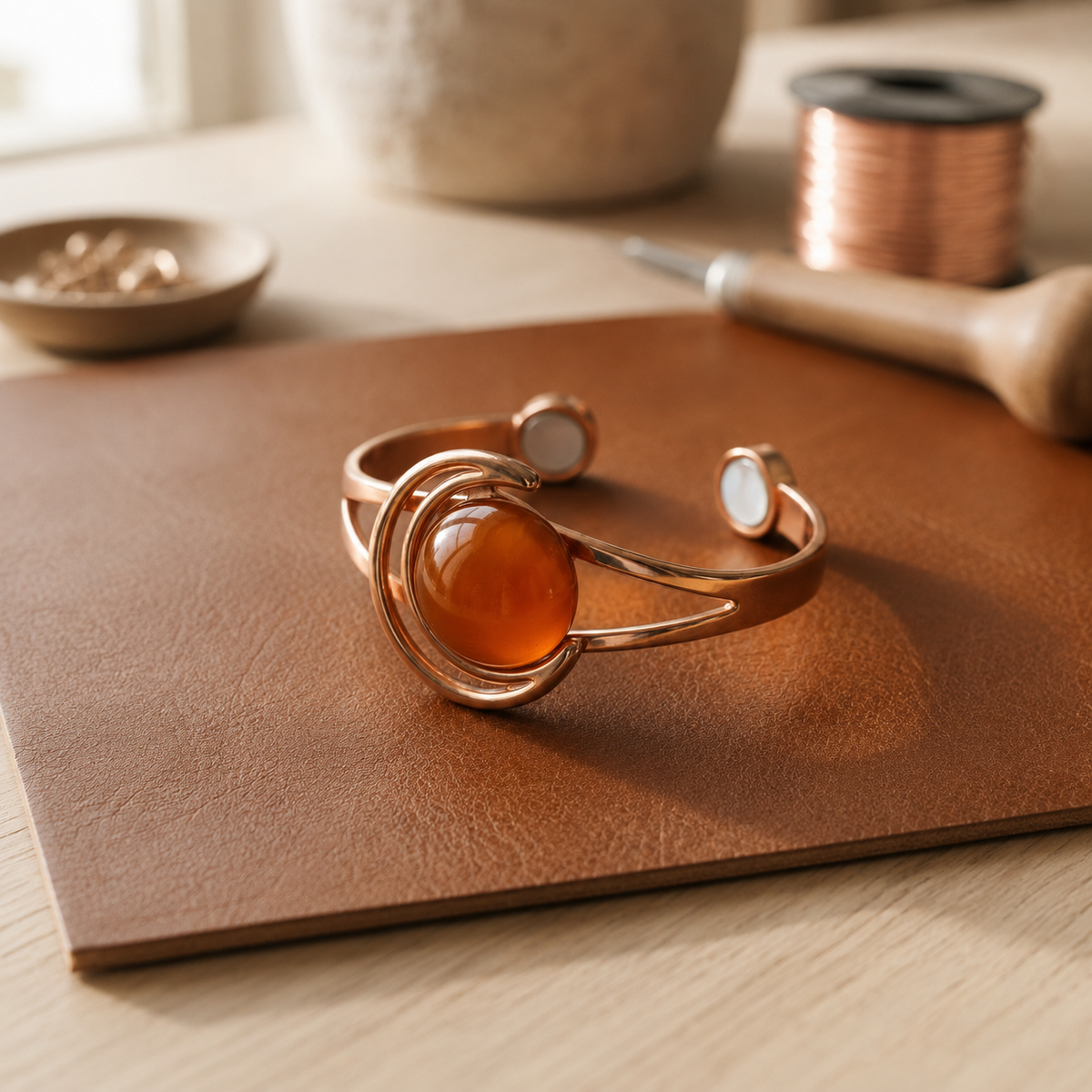 Della's Amber Copper Bracelet