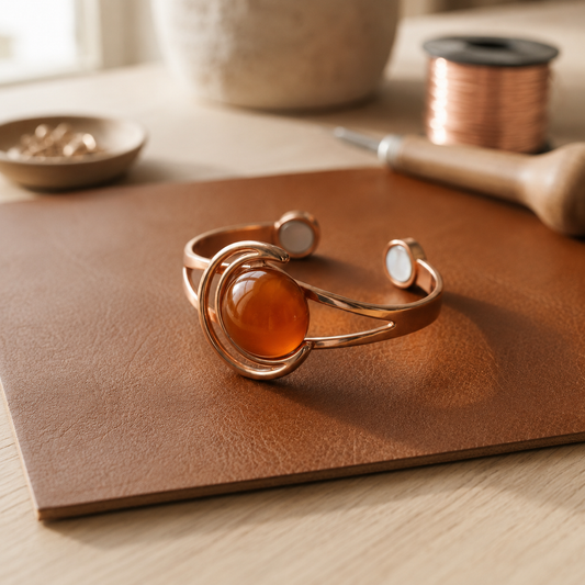 Della's Amber Copper Bracelet