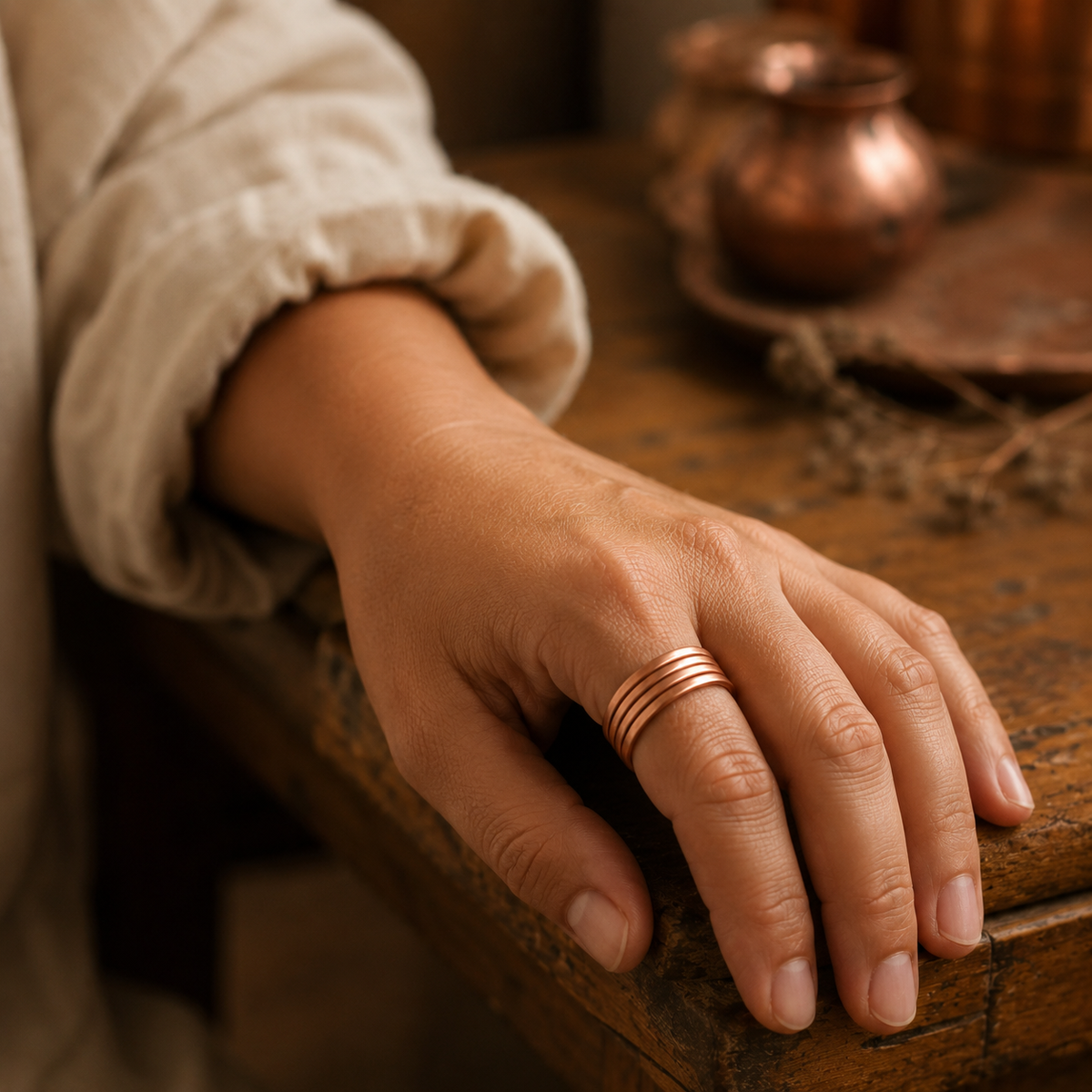 Della's Groove Copper Ring