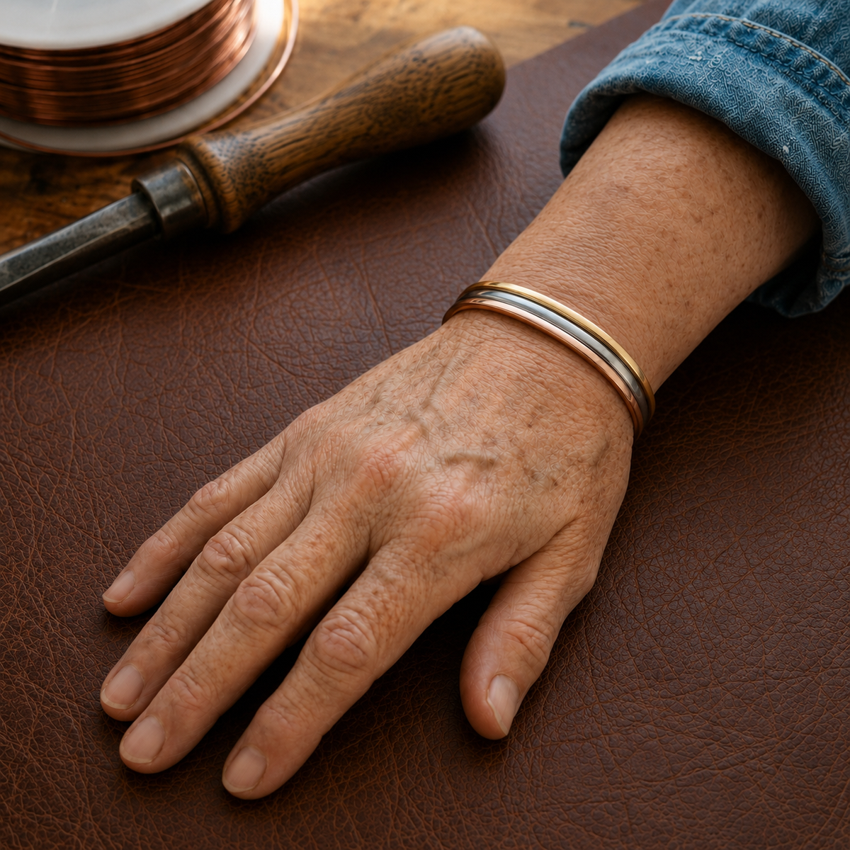 Della's Rivet Copper Bracelet
