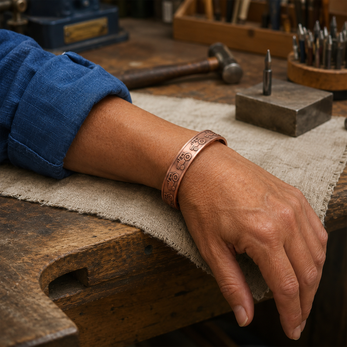 Della's Etch Copper Bracelet
