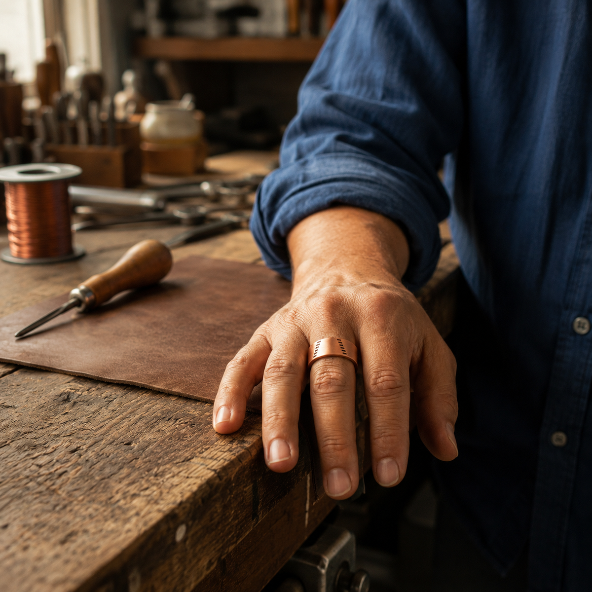 Della's Notched Copper Ring