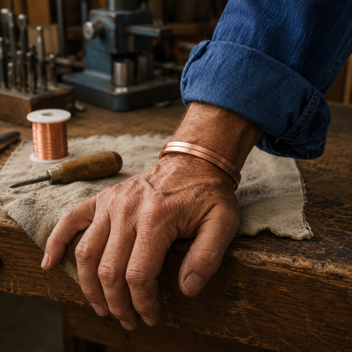 Della's Bevel Copper Bracelet
