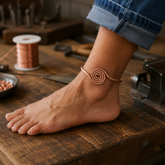 Della's Spiral Copper Anklet