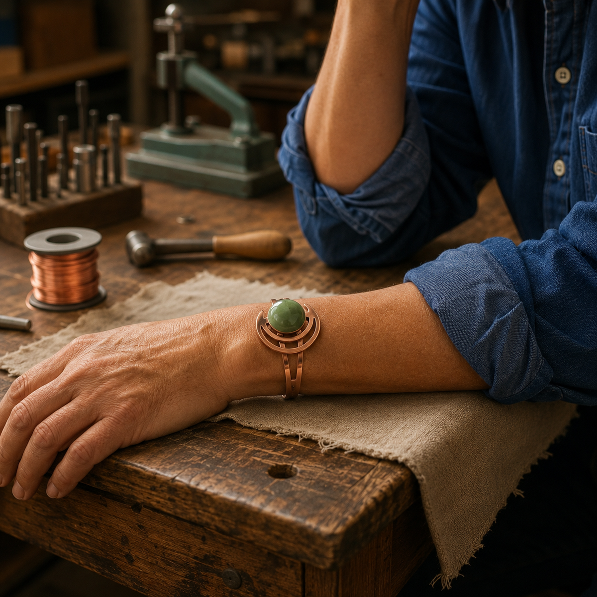 Della's Crescent Copper Bracelet