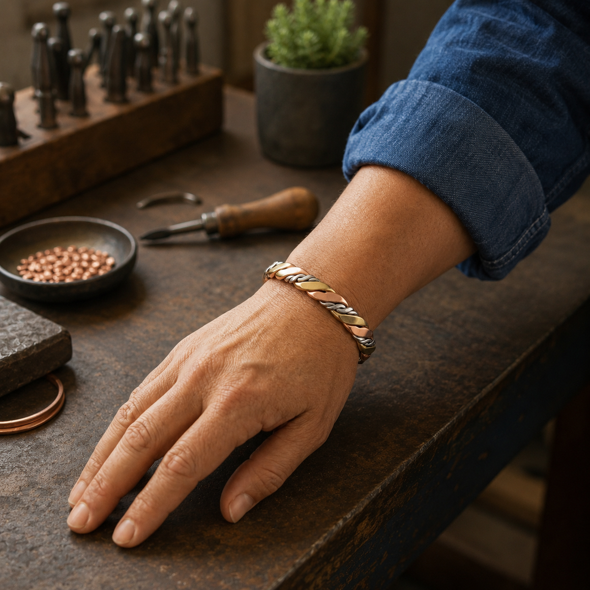 Della's Tricolor Copper Bracelet