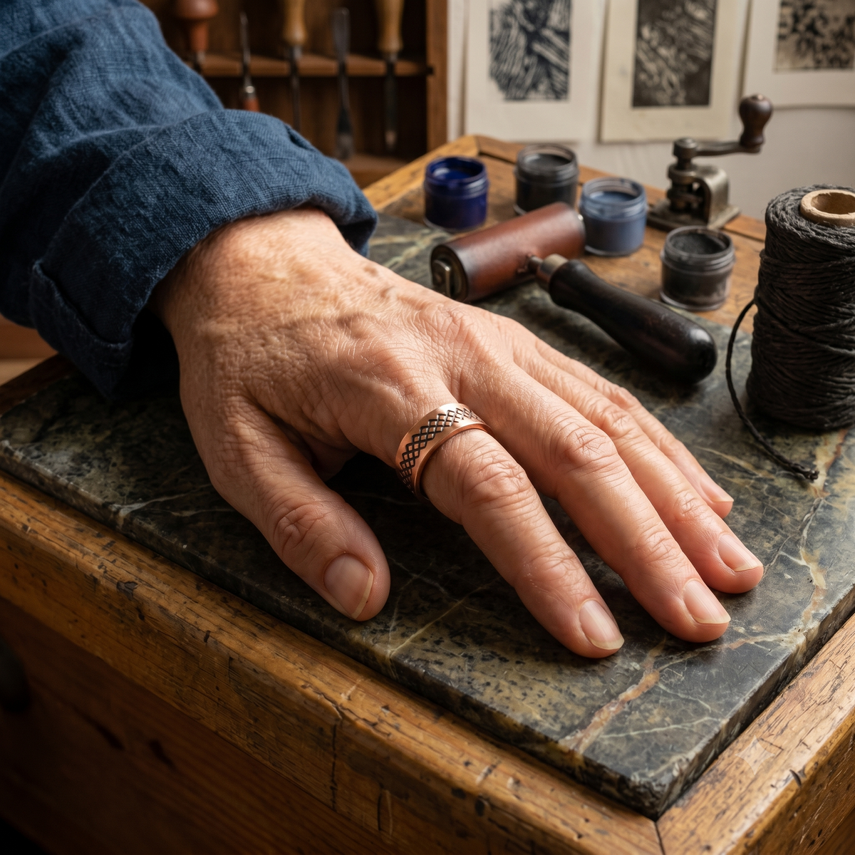 Della's Mesh Copper Ring