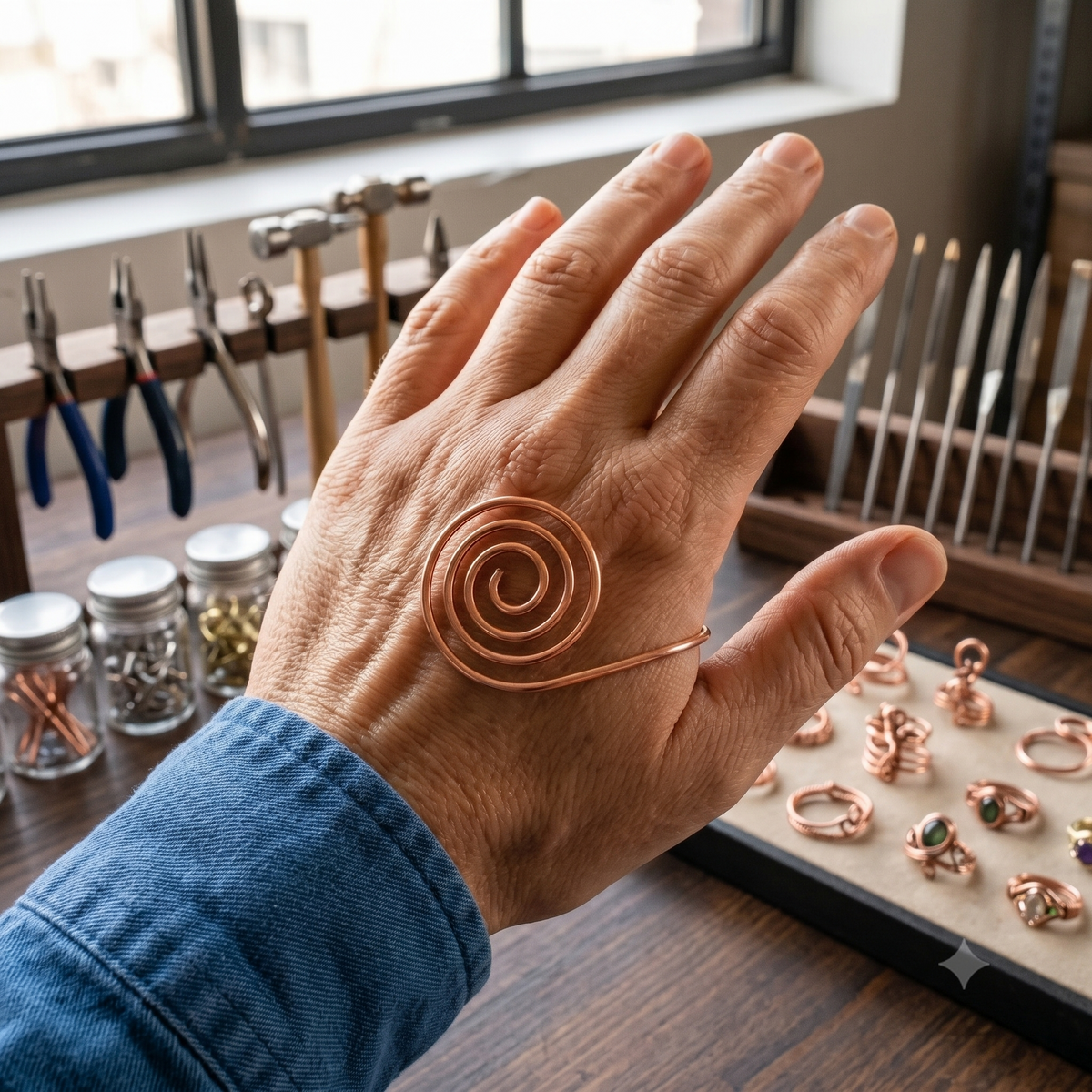 Della's Cascade Copper Hand Spiral