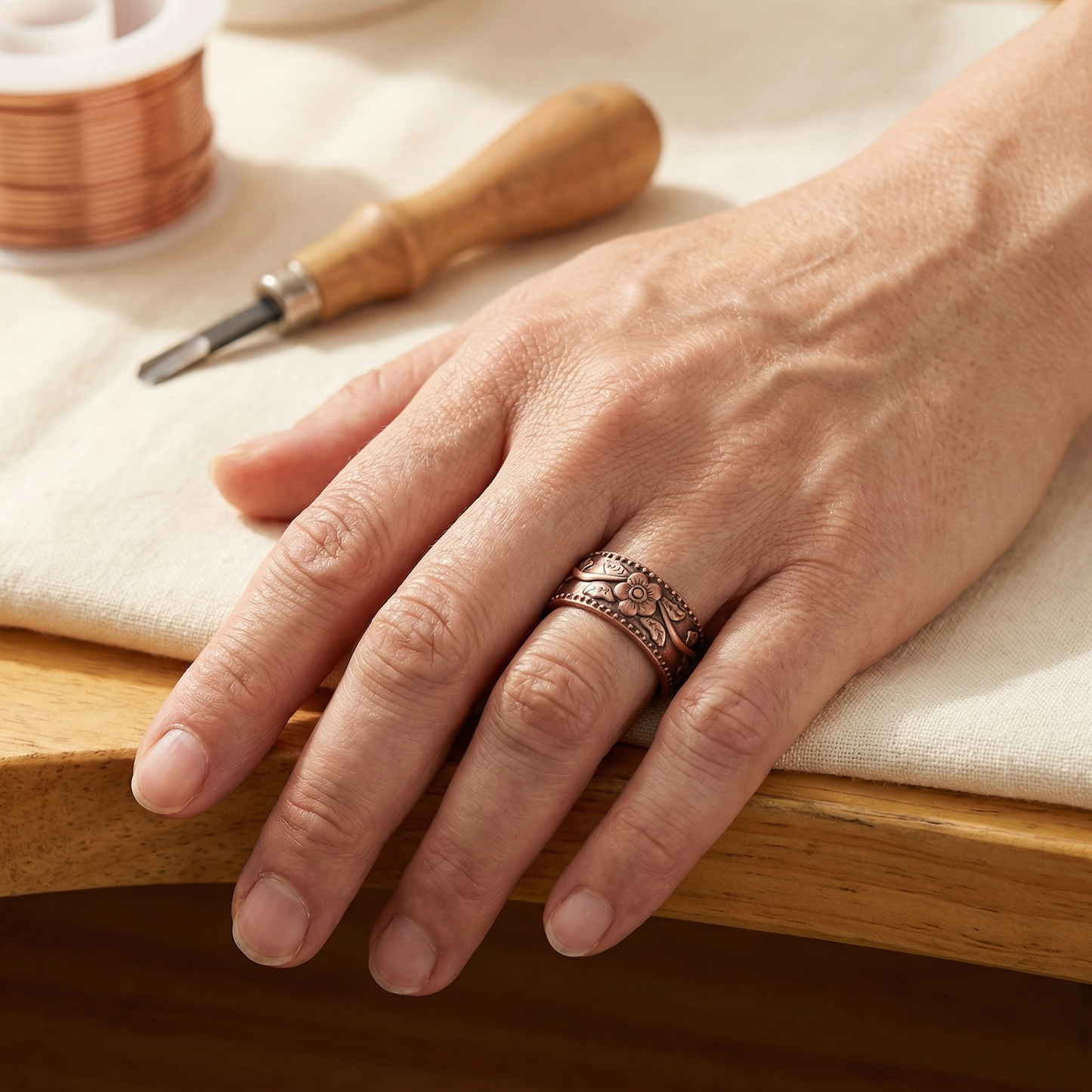 Della's Petal Copper Ring