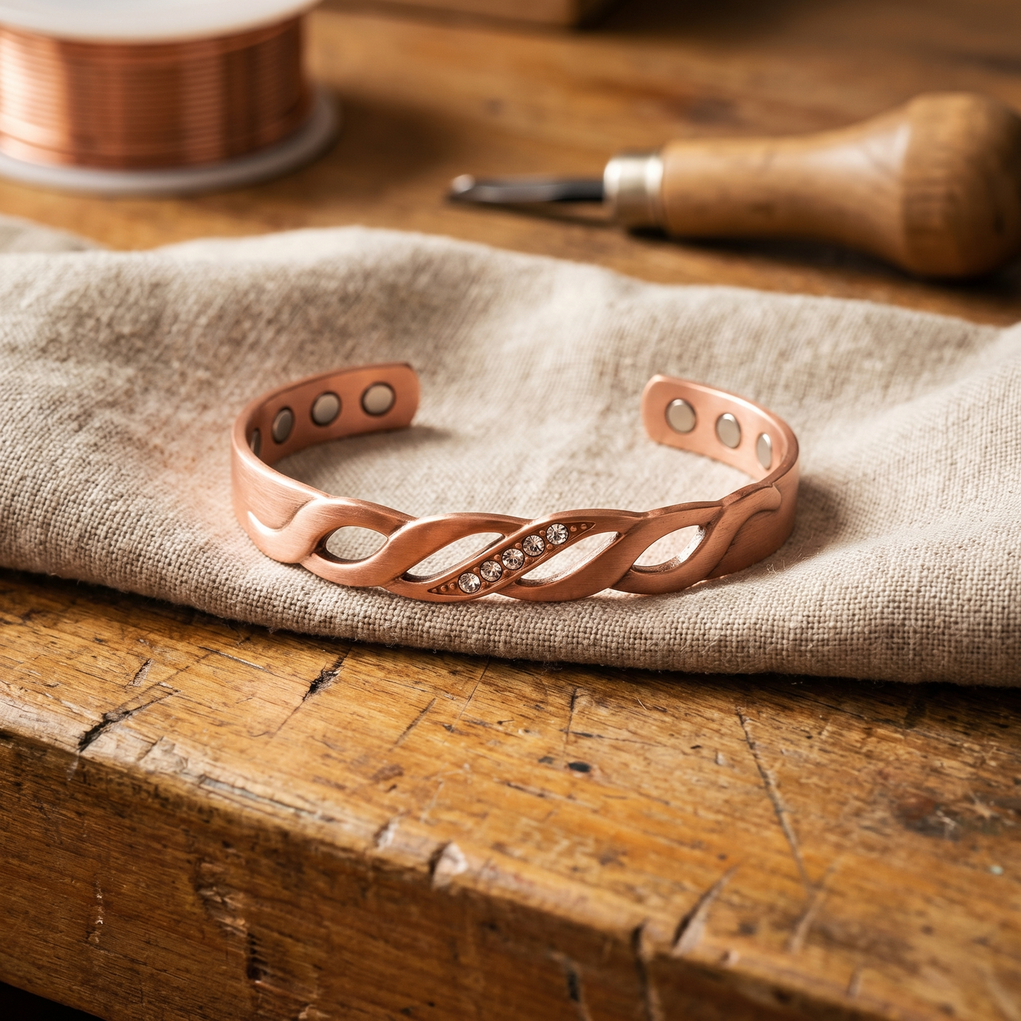 Della's Seam Copper Bracelet