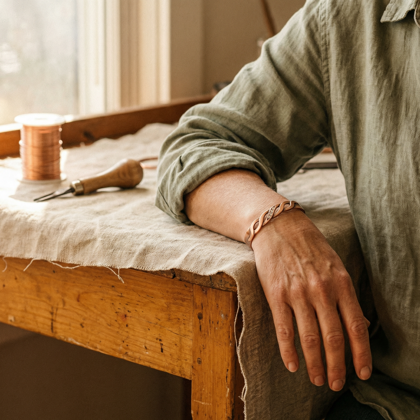 Della's Seam Copper Bracelet