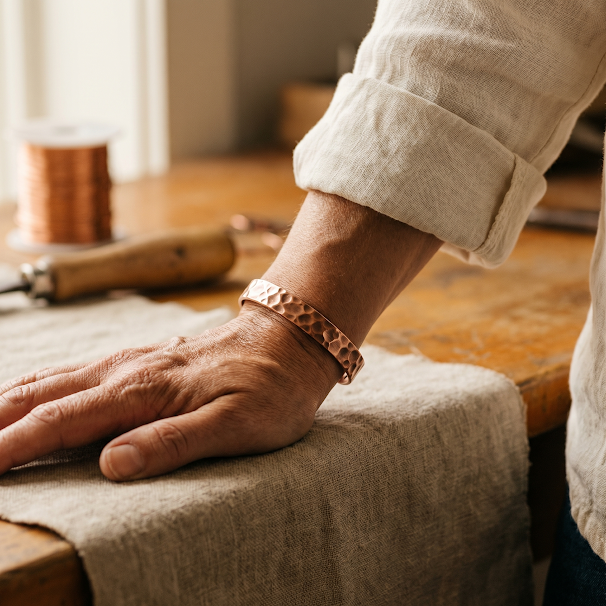 Della's Furrow Copper Bracelet
