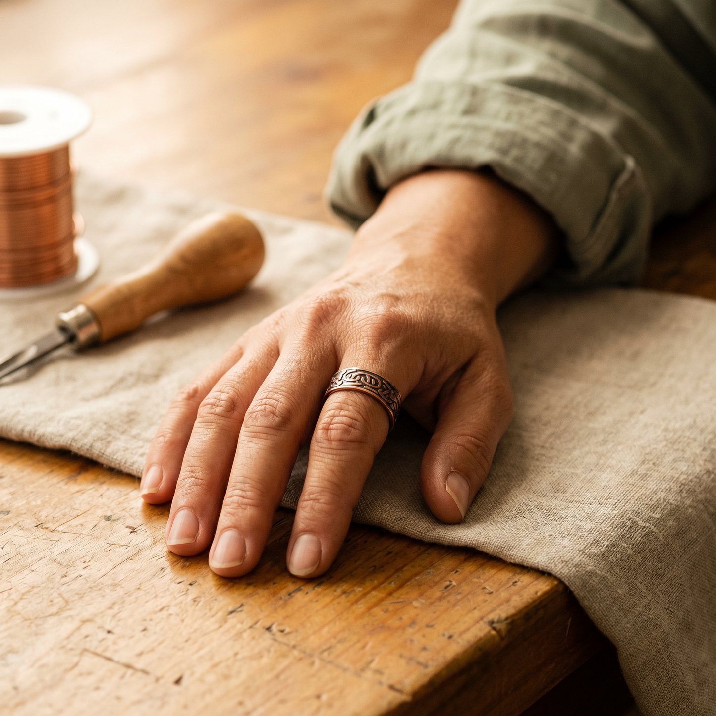 Della's Burr Copper Ring