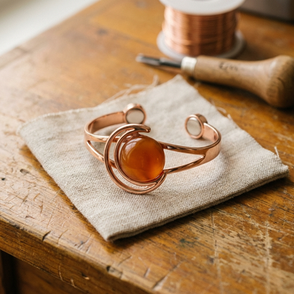 Della's Sphere Orange Copper Bracelet