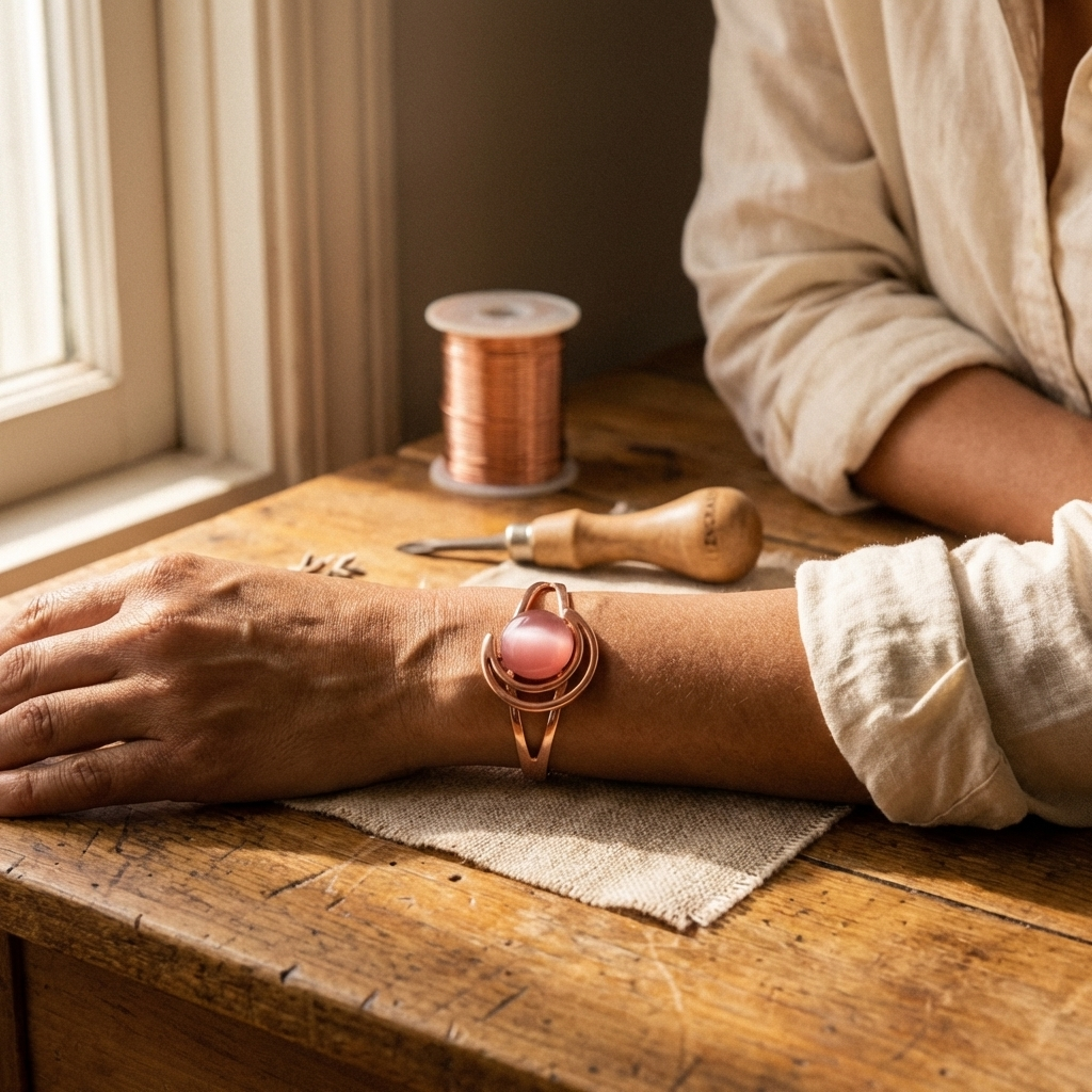 Della's Sphere Pink Copper Bracelet