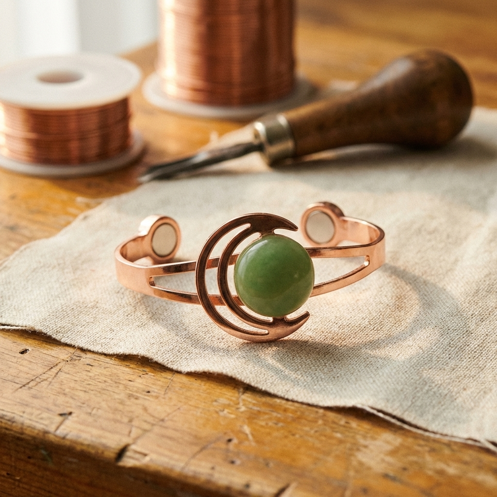 Della's Sphere Green Copper Bracelet