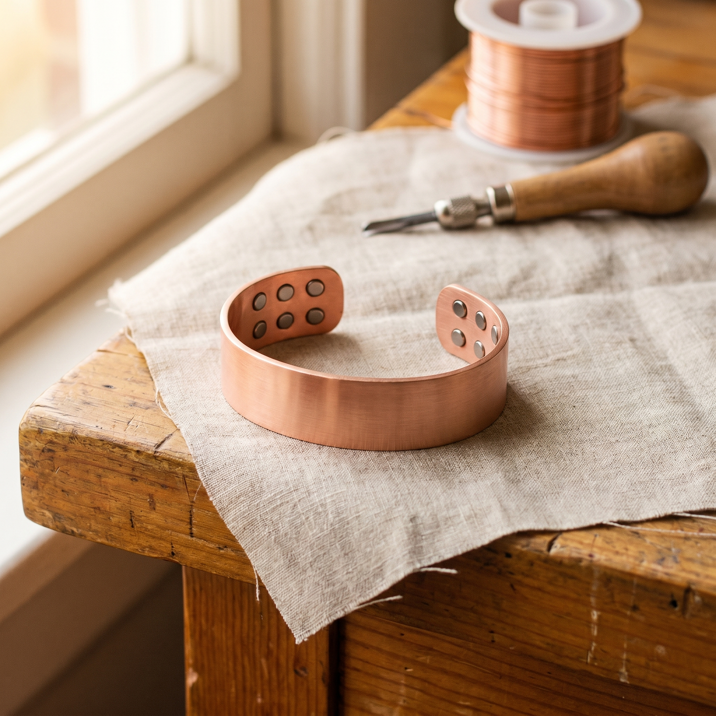 Della's Anvil Copper Bracelet