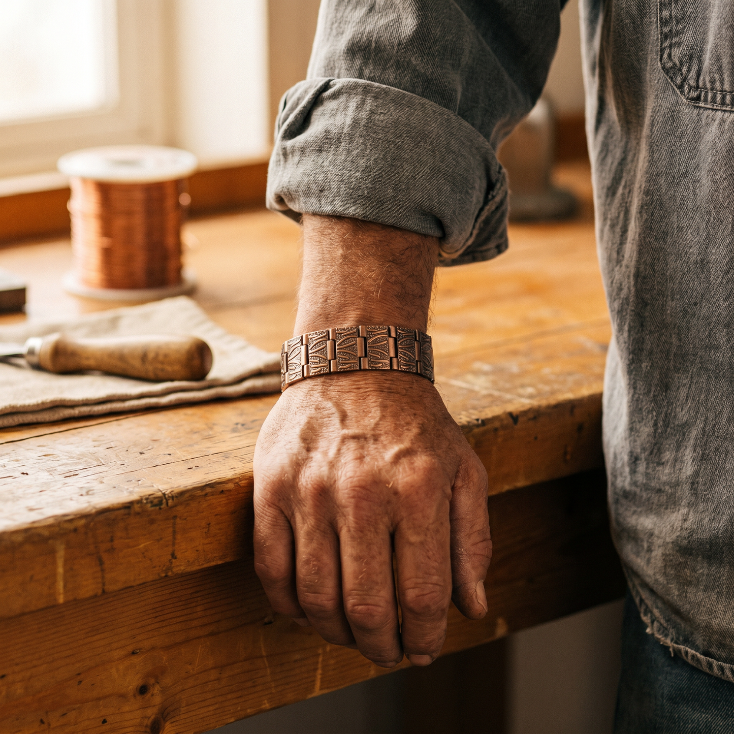 Della's Grit Men's Copper Bracelet