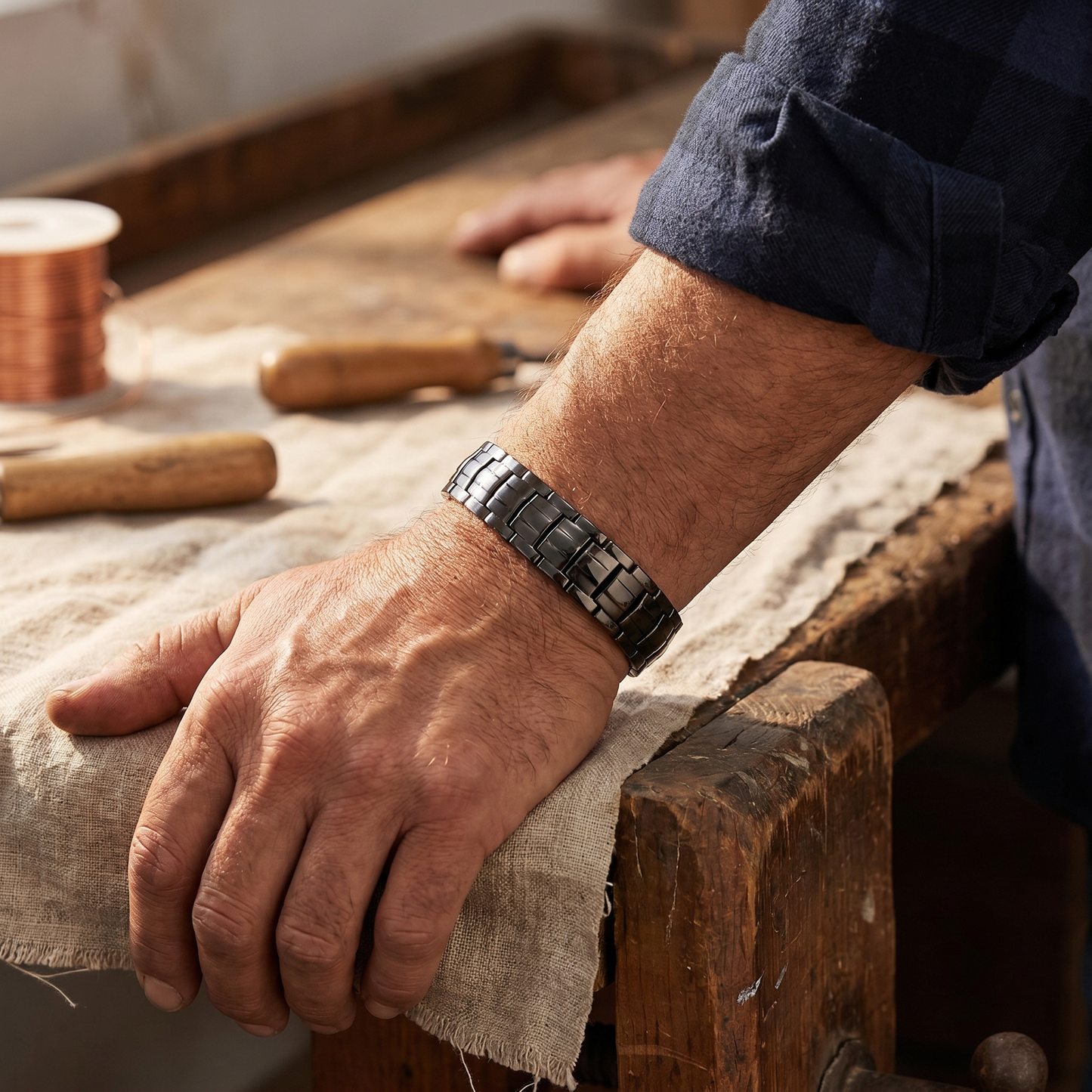 Della's Ochre Men's Copper Bracelet